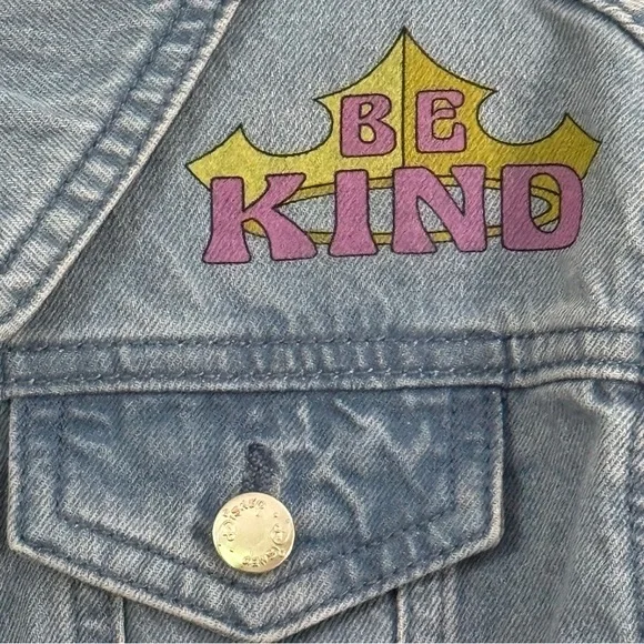 Disney Baby Girl Blue Jean Jacket with All Princess Paint on the back
